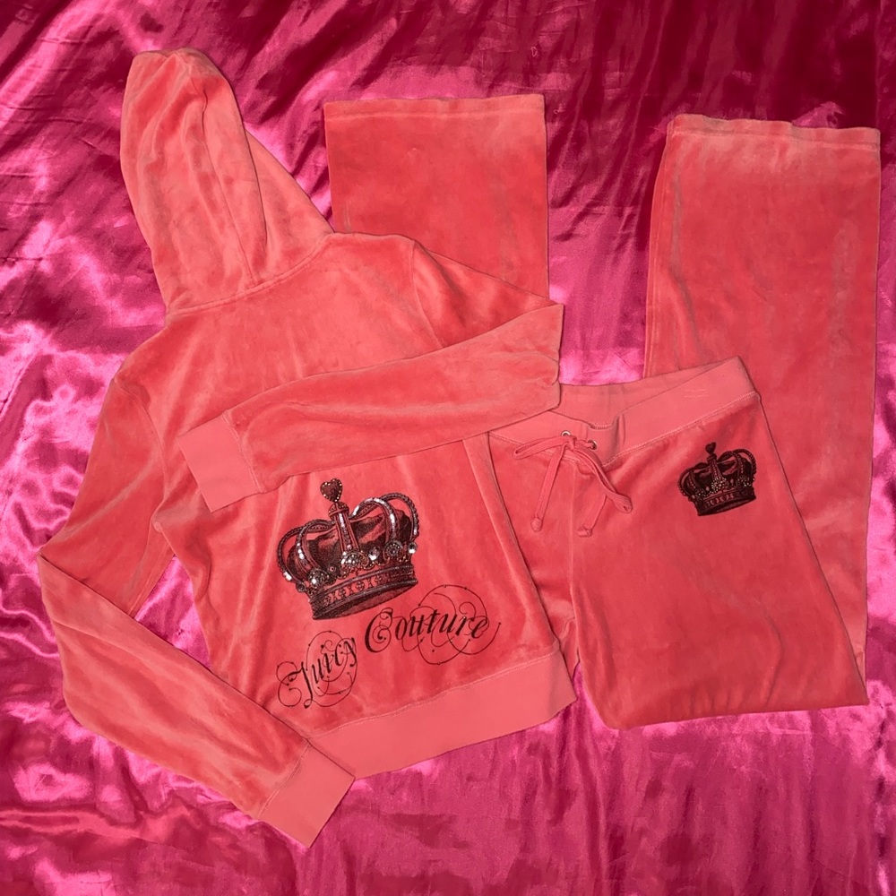 Coral Juicy Couture Velour Tracksuit